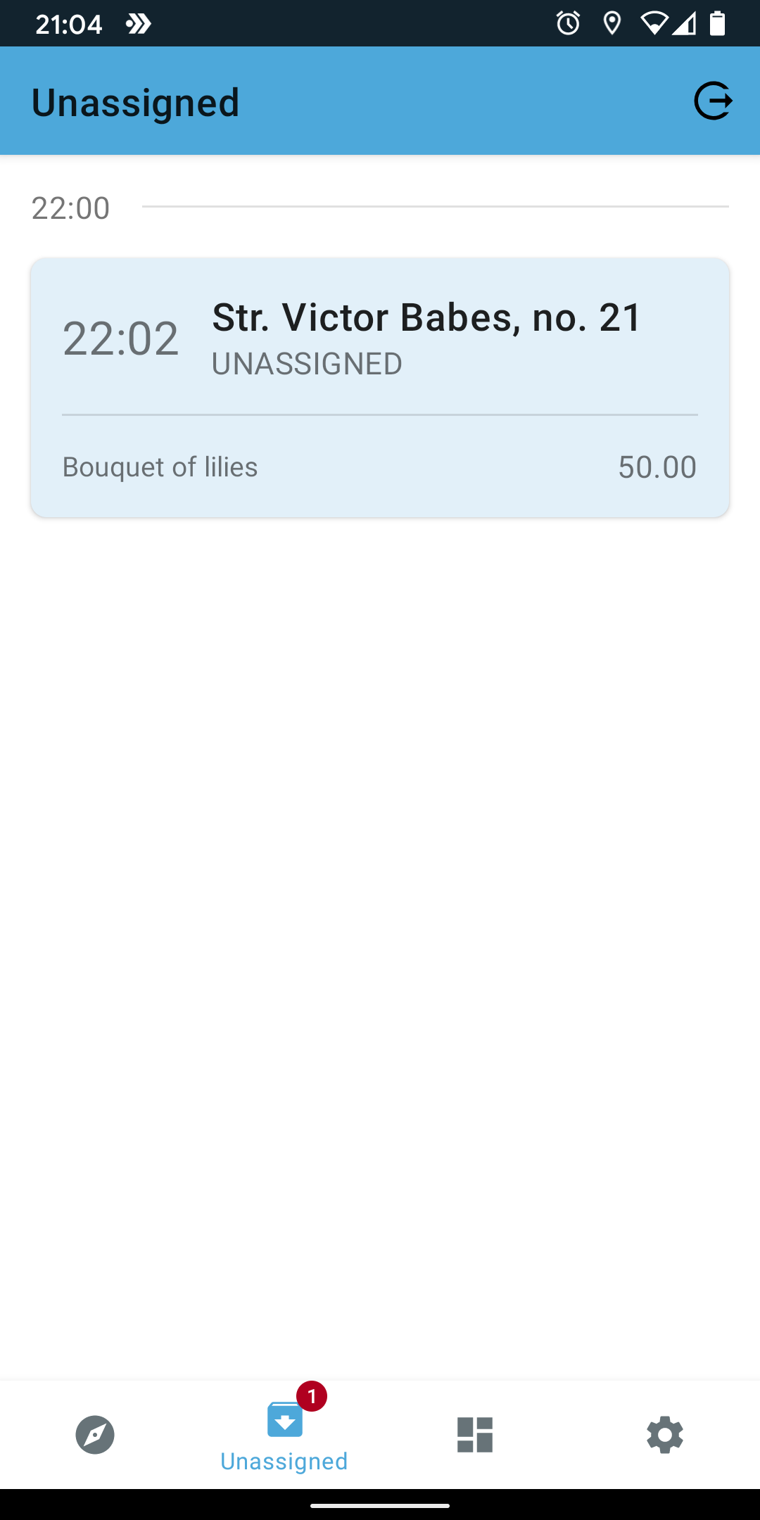 Delivery tasks list