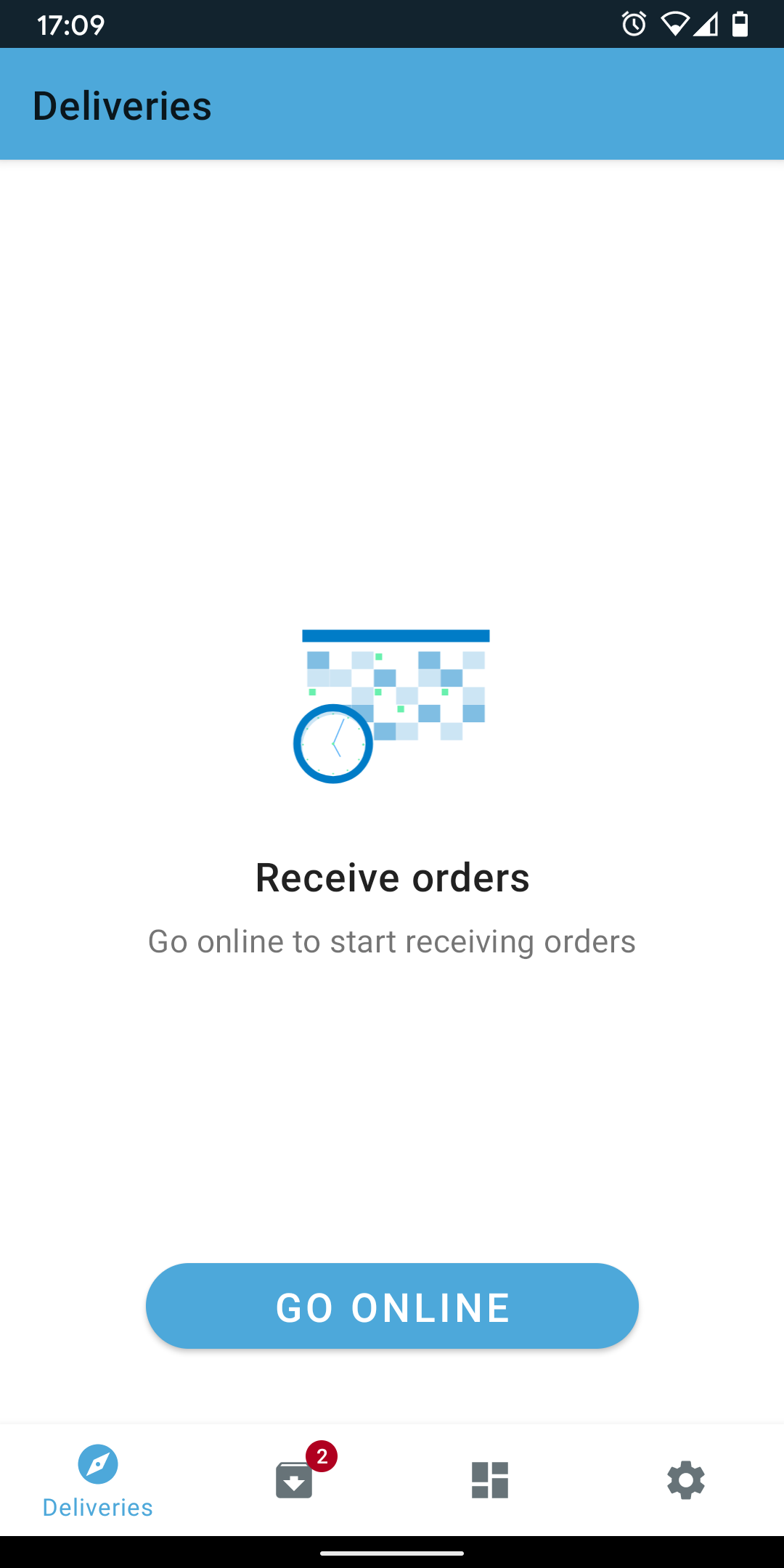 Start delivery shift